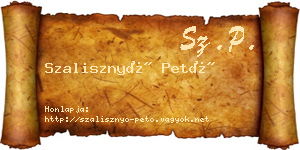 Szalisznyó Pető névjegykártya